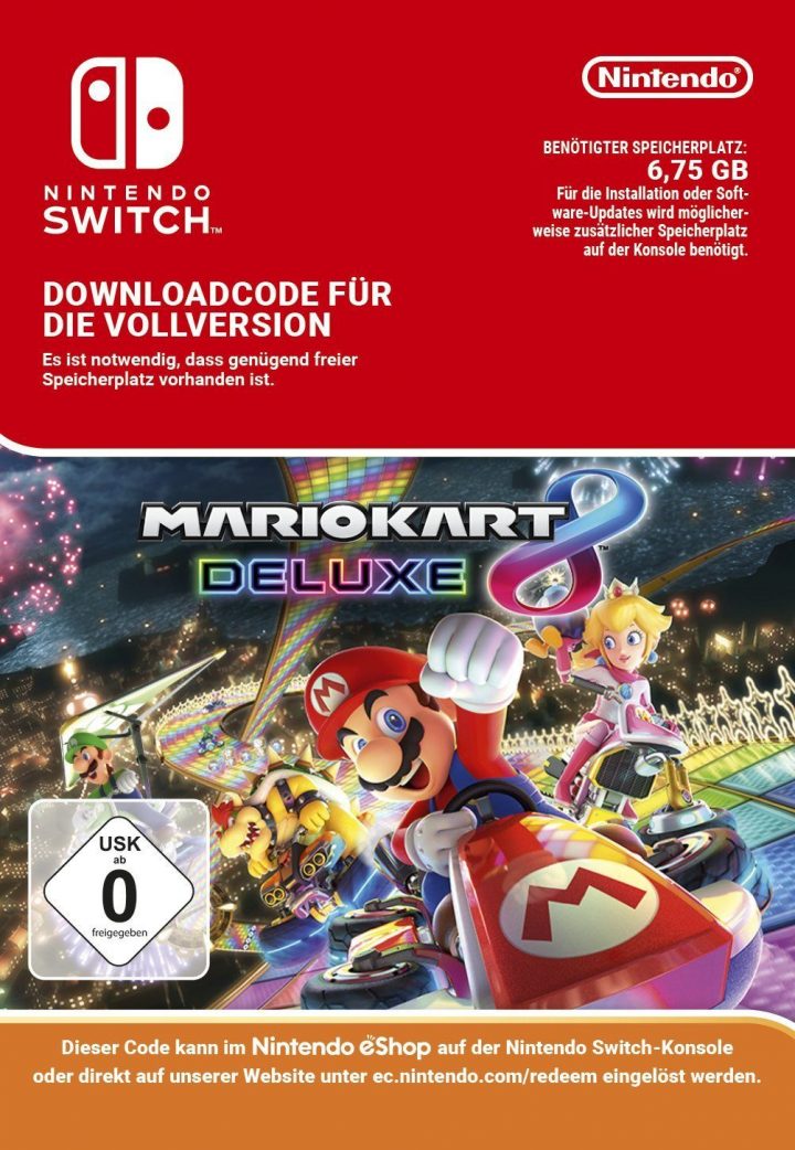 Mario Kart 8 Deluxe Digitale Download grootte