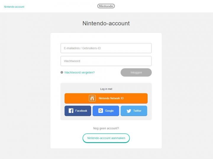 Nintendo account login